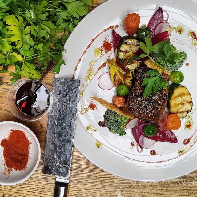 gerecht op bord van paisan. Ziet er heerlijk uit!