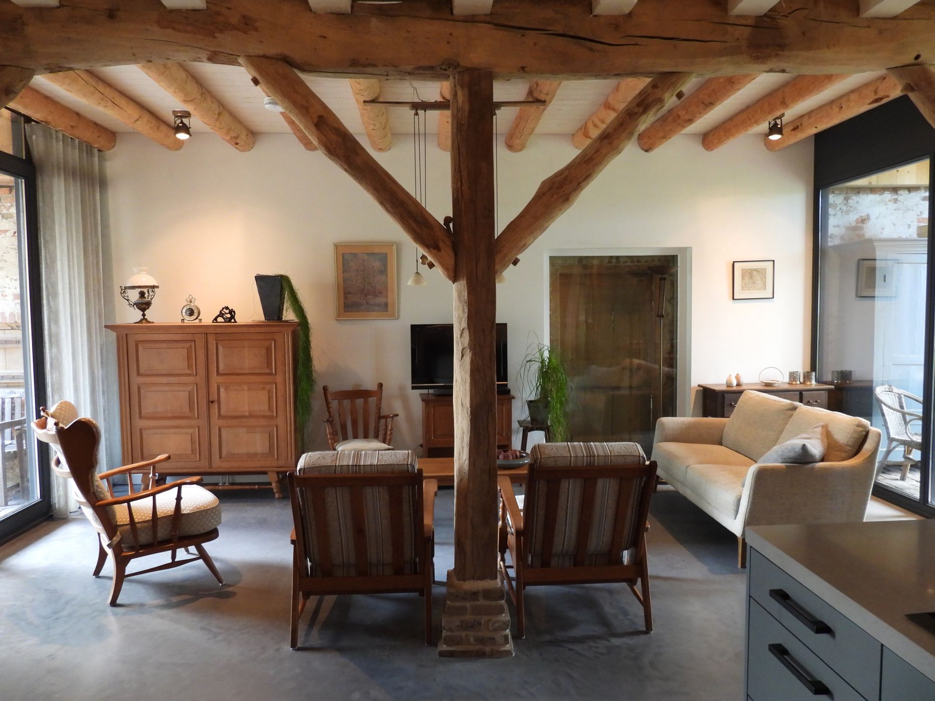 B&B Boerderij La Trappe Deurne woonkamer