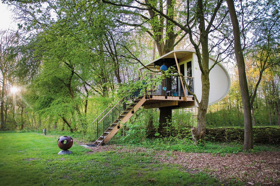 Boomhut op Buytenplaats Suydersee om in te overnachten.