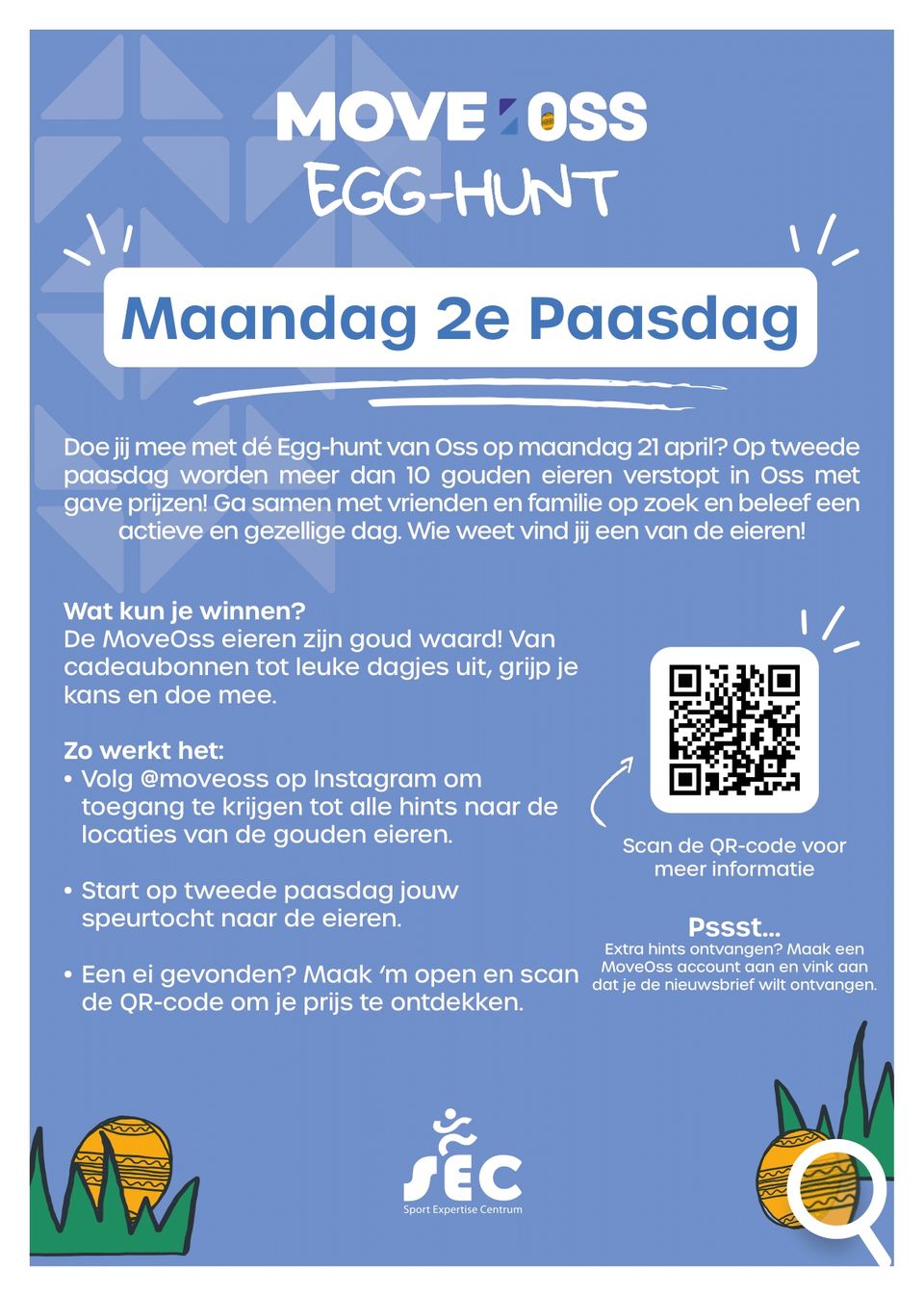 Poster  MoveOss Egg-hunt achterkant