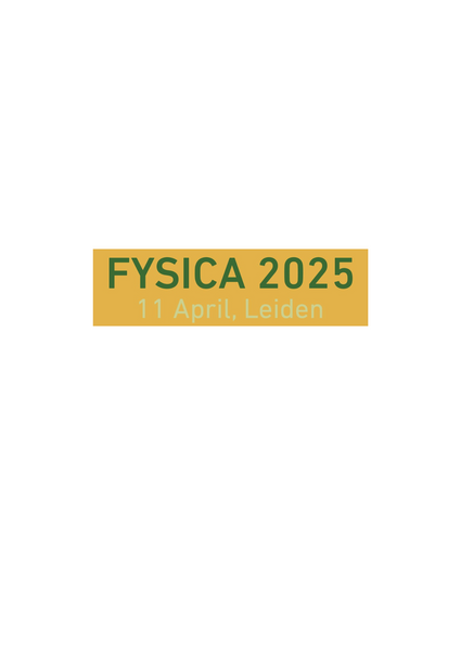 De FYSICA 2025-conferentie vindt plaats op 11 april 2025 in Leiden en richt zich op de rol van natuurkunde in maatschappelijke veranderingen. Het wordt georganiseerd door de Nederlandse Natuurkundige Vereniging (NNV). Meer informatie volgt later.