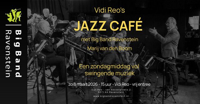Poster van de Jazz cafe van de BigBand in Ravenstein in Vidi Reo