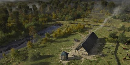 Impressie van het landschap in de Romeinse tijd in Midden Delfland