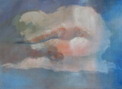 Foto van kunst met blauw, wit, groen en rood