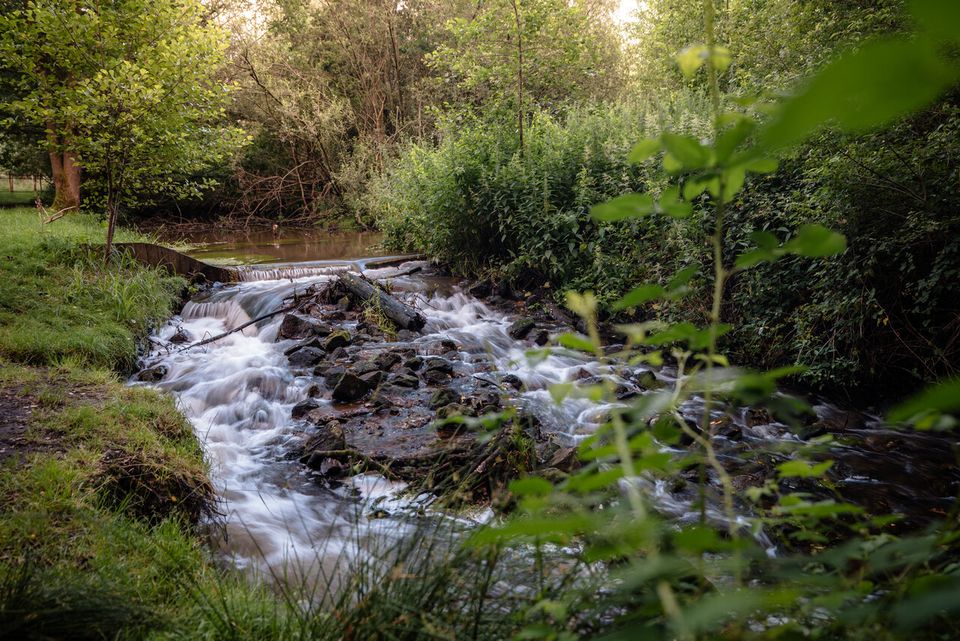 Stroming in het water in Mullemer Bemden
