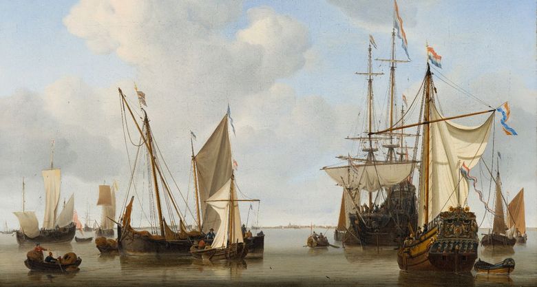 Schepen op de rede, Willem van de Velde de Jonge (1658).