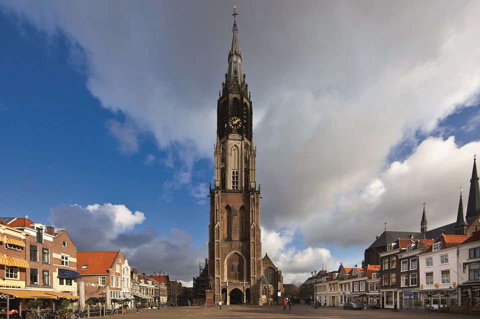 Nieuwe kerk aangezicht Markt Delft