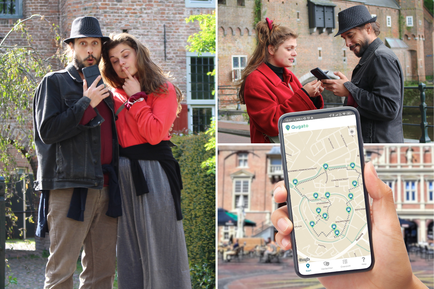 Spelers lossen uitdaging op van de Qugato citygame City Detective Tilburg
