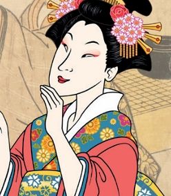 Japanse vrouw getekend