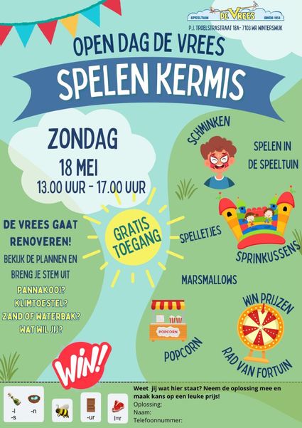 Flyer Open Dag Speeltuin de Vrees