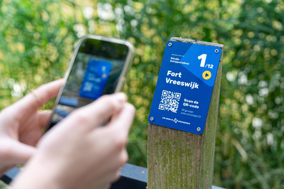 QR-code met route en achtergrondinformatie