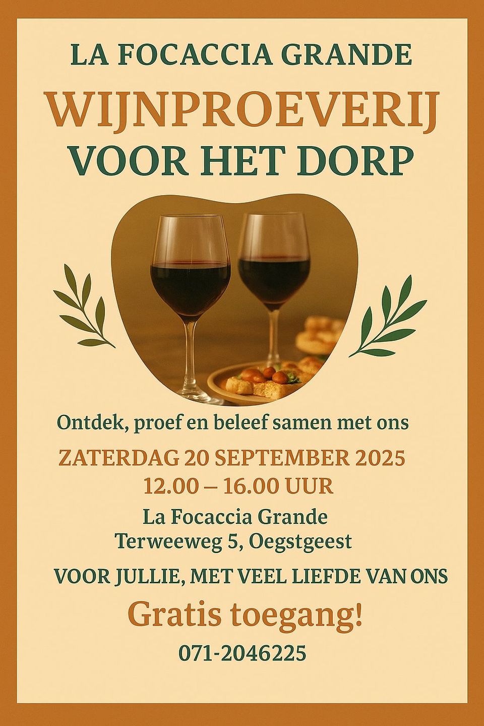 Wijnproeverij La Focaccia Grande poster