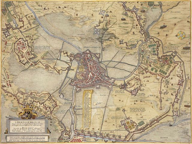 kaart belegering s-hertogenbosch 1629