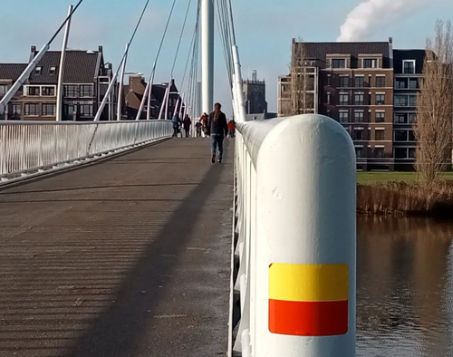 Wandelroute het Biesboschpad, geel-rode markering