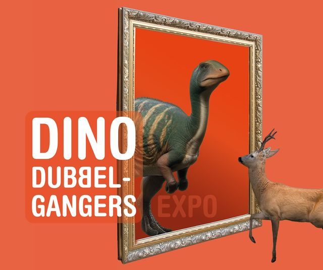 Een ree kijkt in de spiegel en ziet een Thescelosaurus