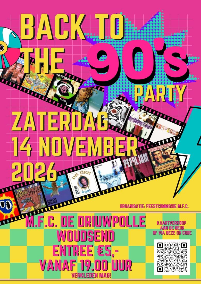 Poster Back tot the 90s Party