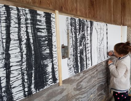 Een voorbeeld van een grote tekening over de natuur