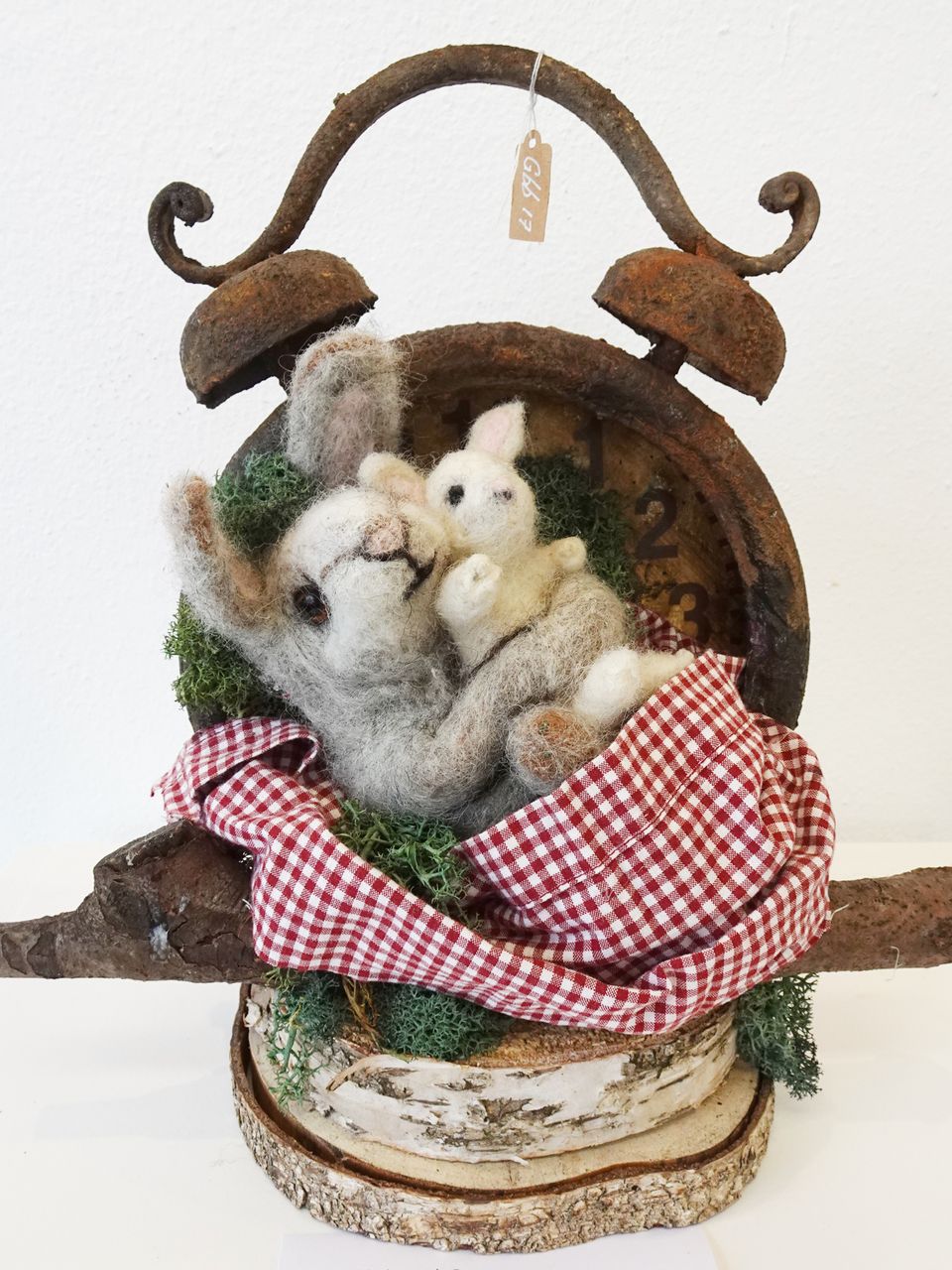 Naaldviltsculptuur Bedtijd voor baby bunny