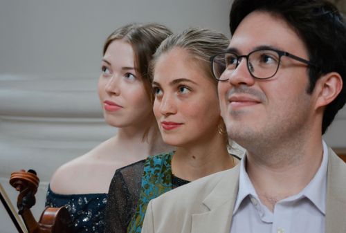 Drie muzikanten op een rij
