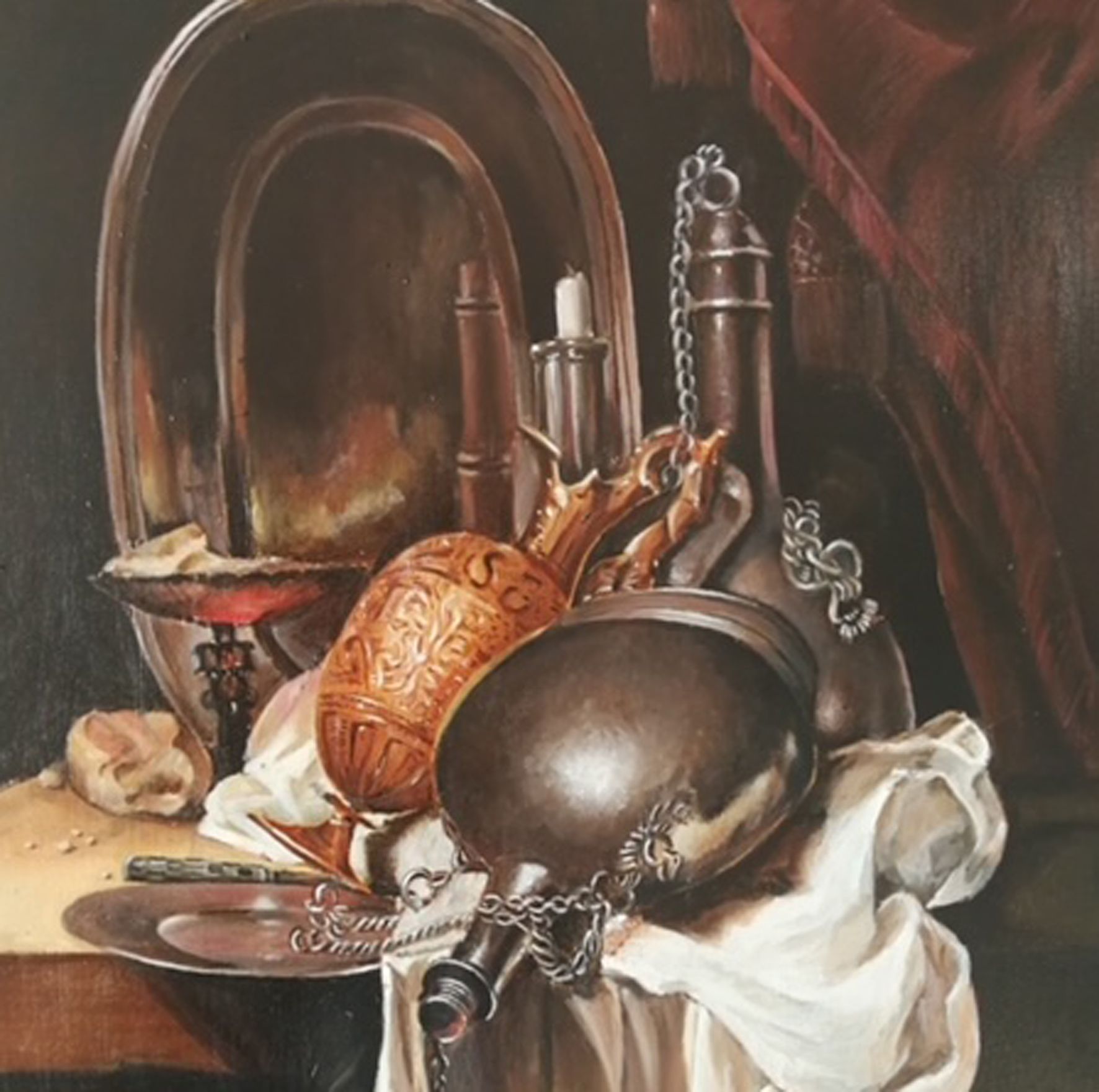 Antoon van den Broek, stilleven met flessen