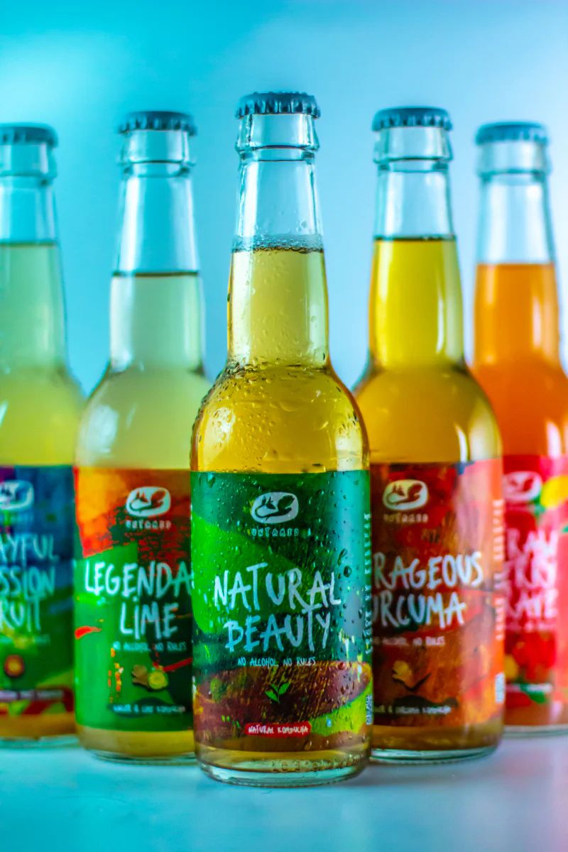 Untamed Kombucha, 5 smaken in de fles