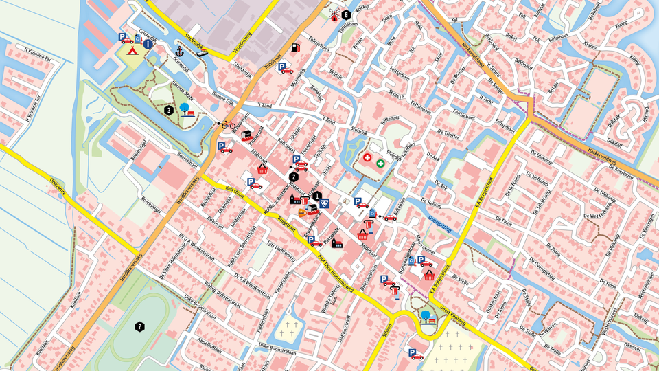 Plattegrond van Joure.
