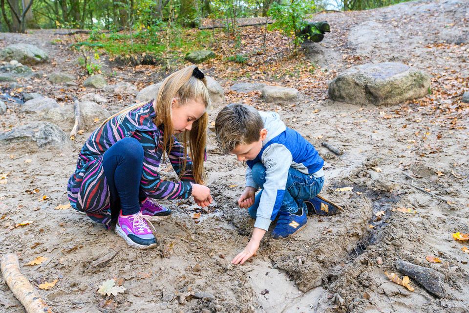 Kinderen spelen in Speelbos 't Laer