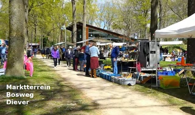 Het marktterrein aan de Bosweg in Diever.