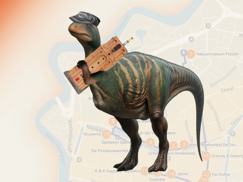 dino met de Oldehove onder de arm
