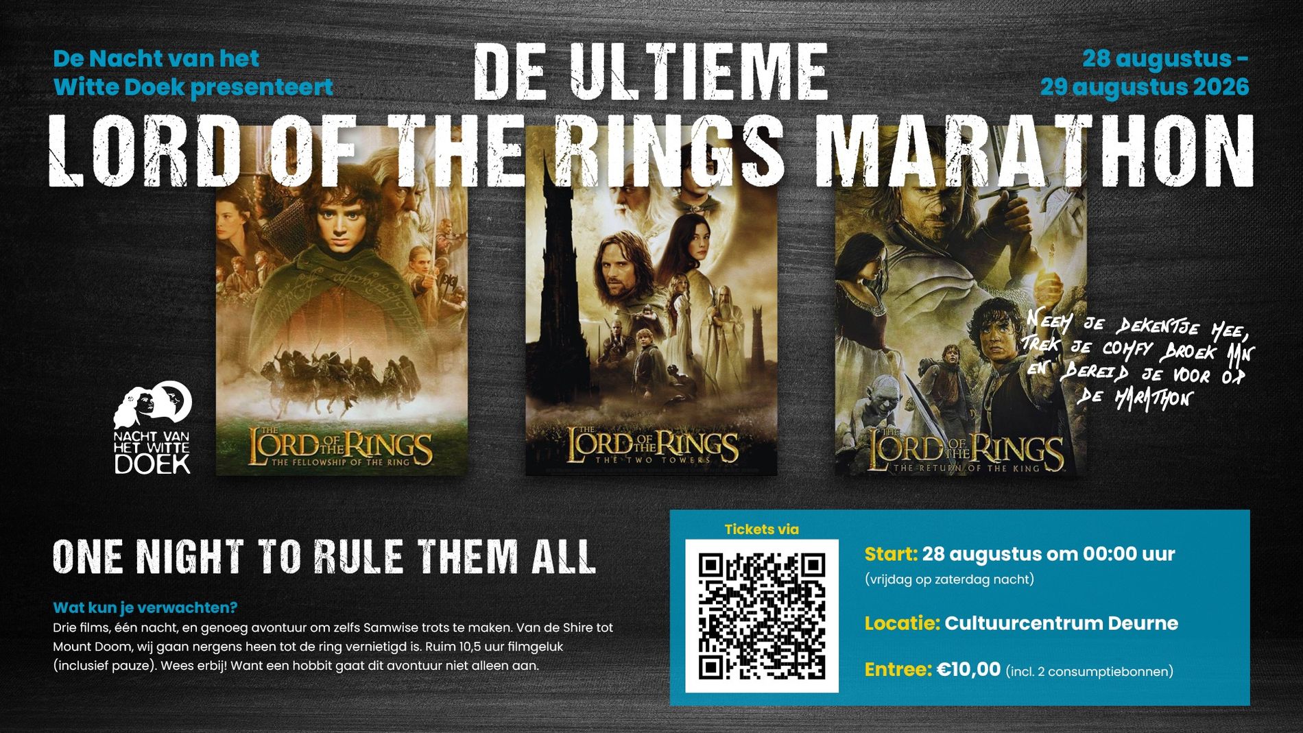 Affiche Nacht van het Witte Doek - De Ultieme Lord of the Rings Marathon