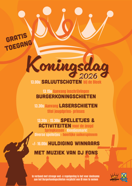 poster met informatie over koningsdag