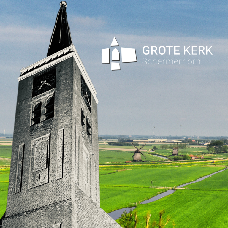 De toren van de Grote Kerk in Schermerhorn