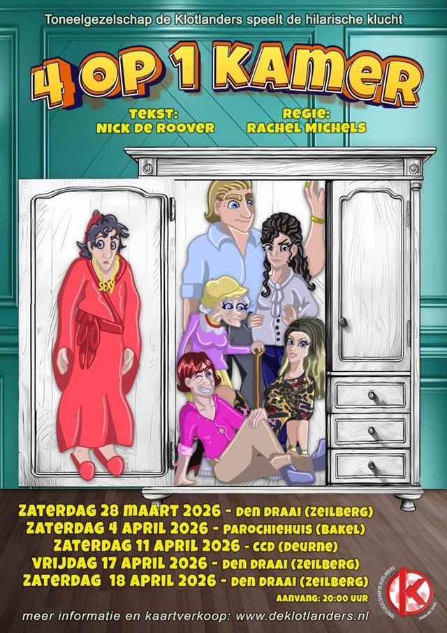 Affiche De Klotlanders - 4 op 1 kamer