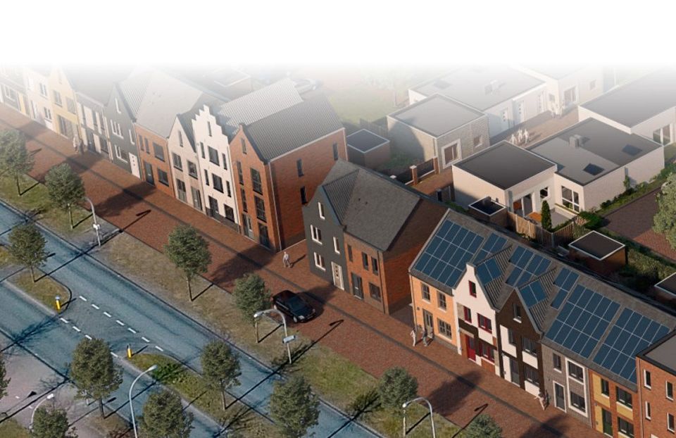 Rijtjeswoningen in Parkwijk Lelystad in Flevoland