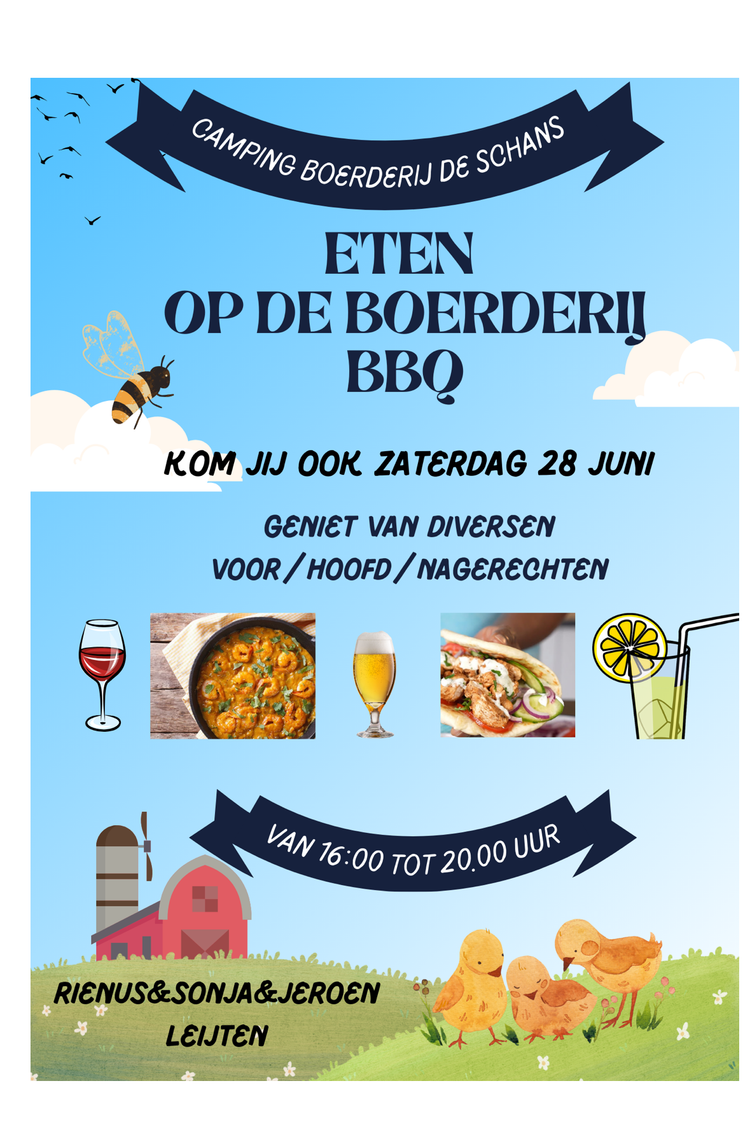 Eten op de camping boerderij de Schans