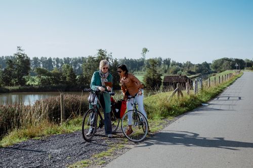 Fietsers op de diefdijk