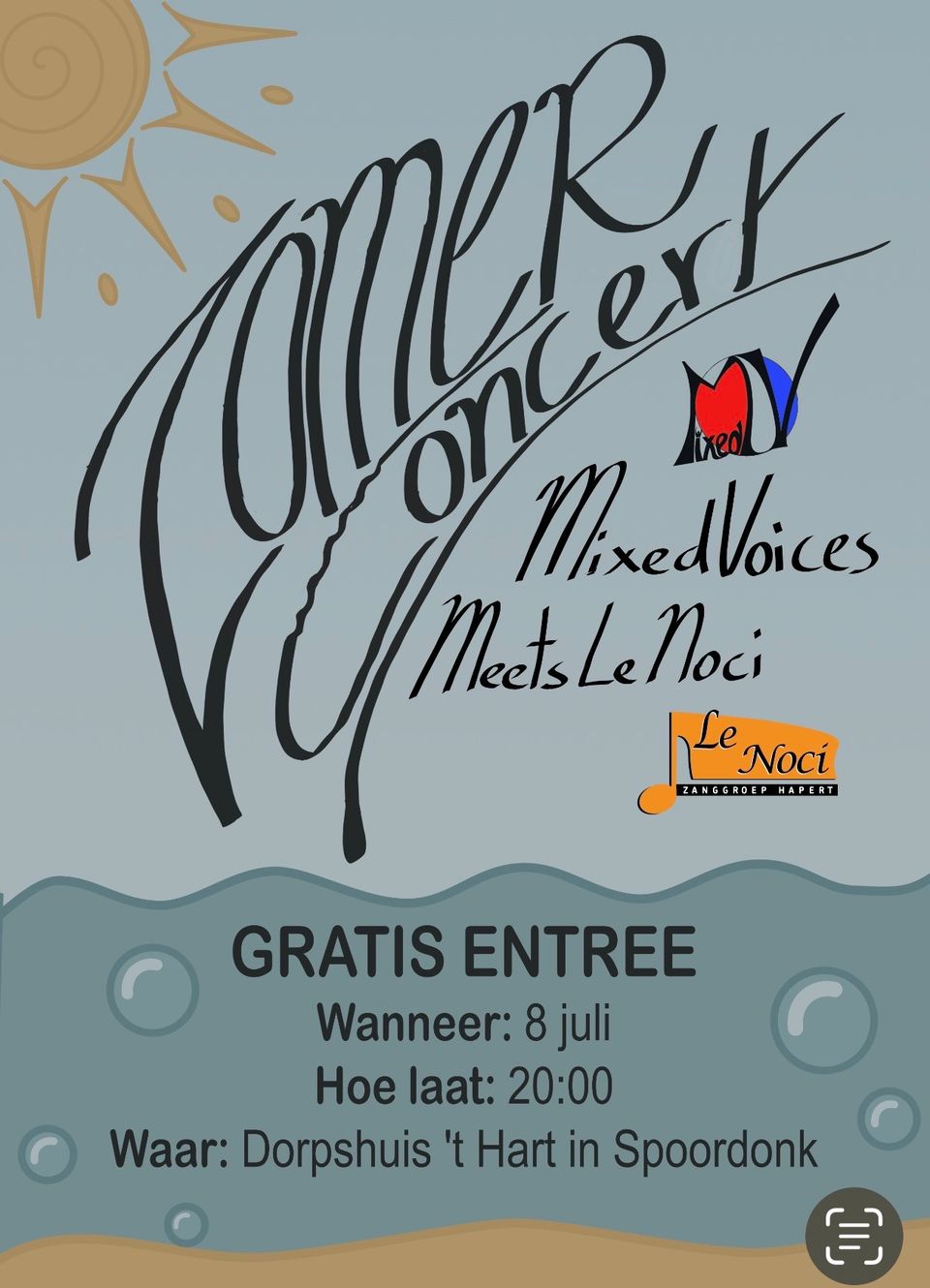 aankondiging optreden mixed voices