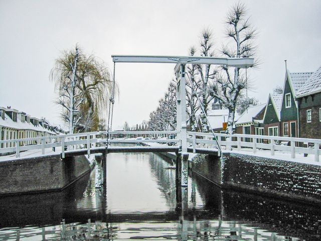 Winterse foto van een stad