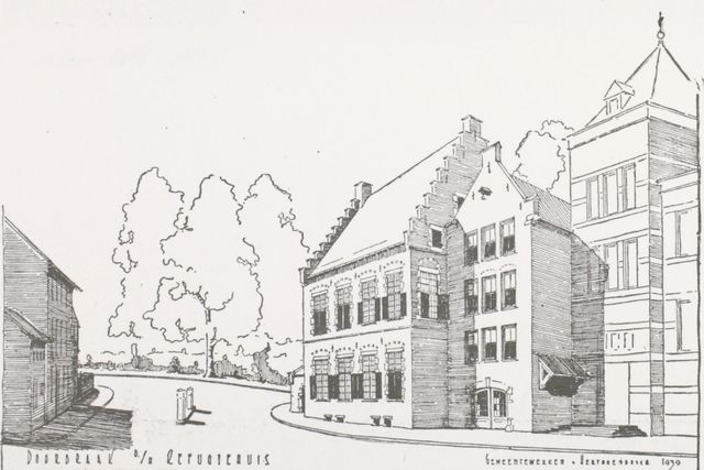 Een tekening van de gemeente met het plan voor de stratendoorbraak uit 1939. 