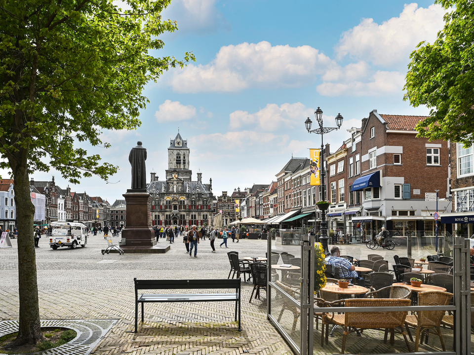 Het marktplein in Delft