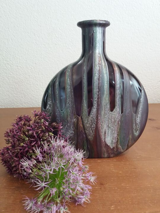 Workshop Glaswerk Gieten Deurne - vaas pauw rond