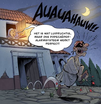 Illustratie van het gebruik van een dodecaeder, een mysterieus voorwerp uit de Romeinse tijd