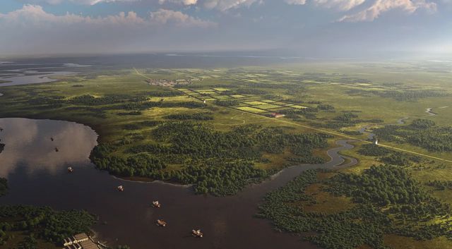 Tekening van Romeinse schepen op de Rijn