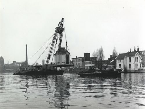 Een zwart-wit foto van de Zaan