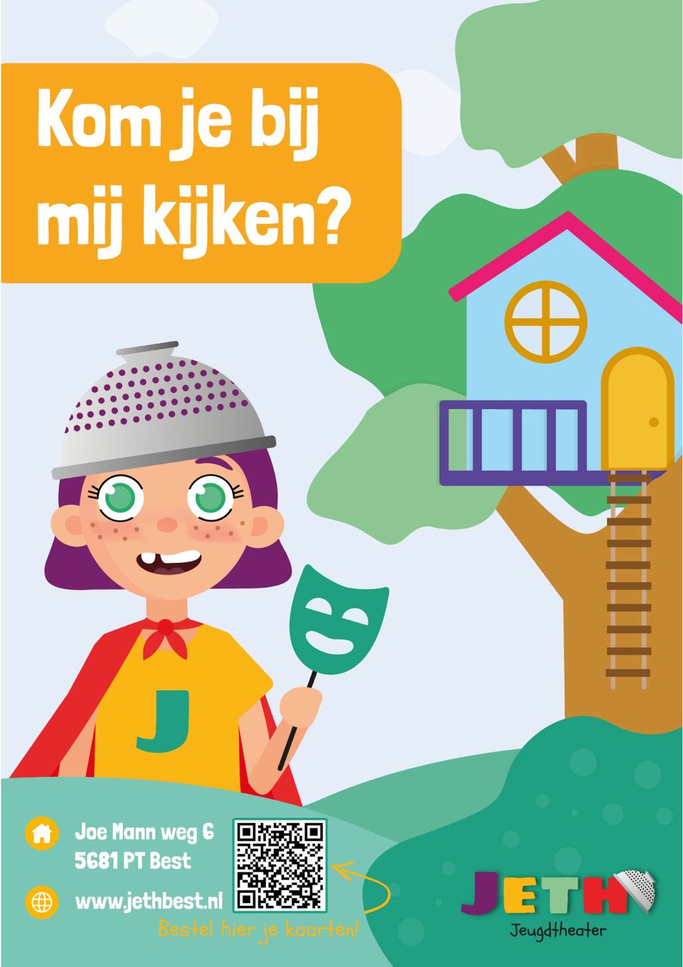 Jethbest Openluchttheater poster met qrcode