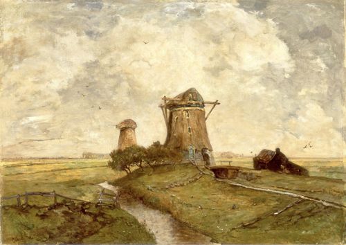 Een schilderij van de Kwadijker molengang