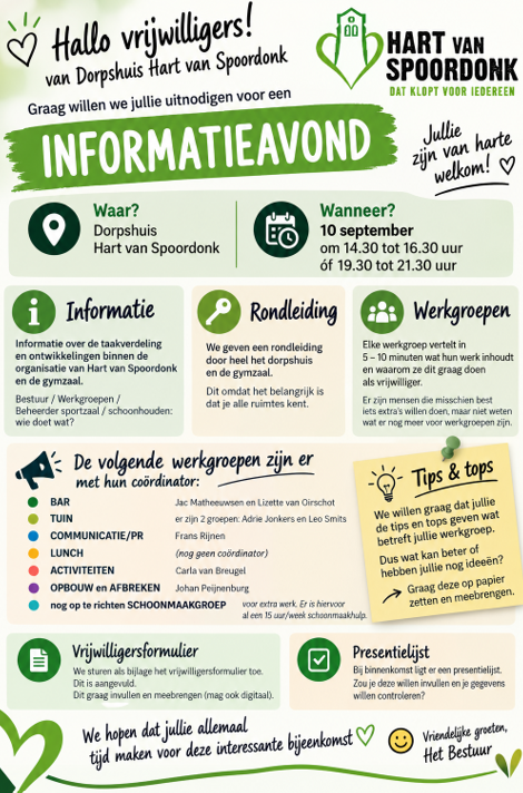 Dorpshuis programma vrijwilligers