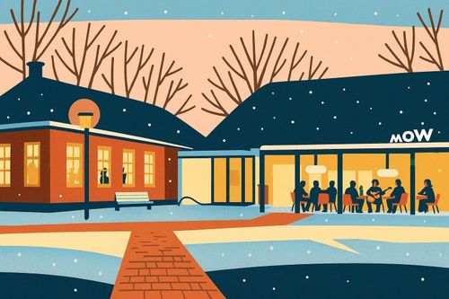 Clipart afbeelding van het MOW in winterse sferen