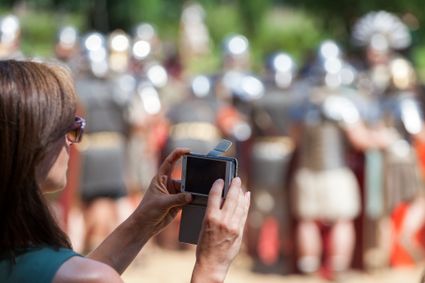 Vrouw met smartphone
