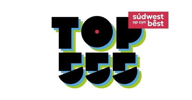 Logo van de Top555 met de tekst 'Top555 Súdwest op syn bêst!'.
